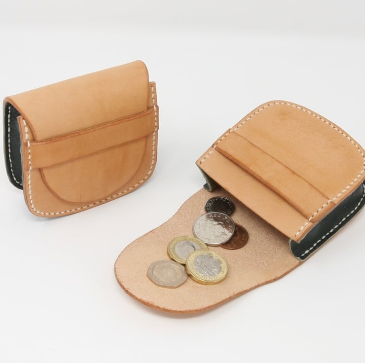 Large leather coin purse
