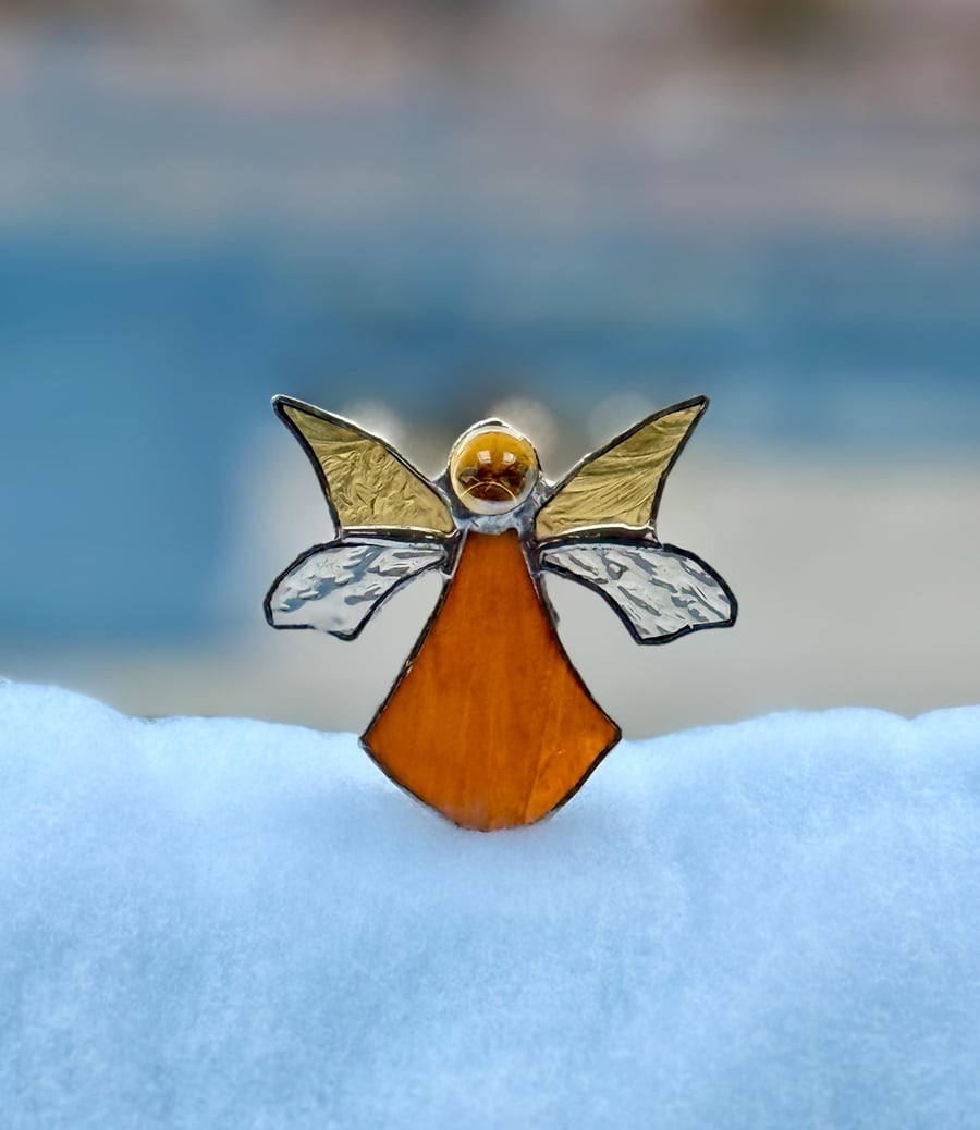 Stained Glass Woodland Fairy - gorgeous golden