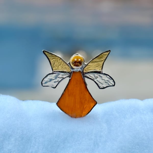 Stained Glass Woodland Fairy - gorgeous golden