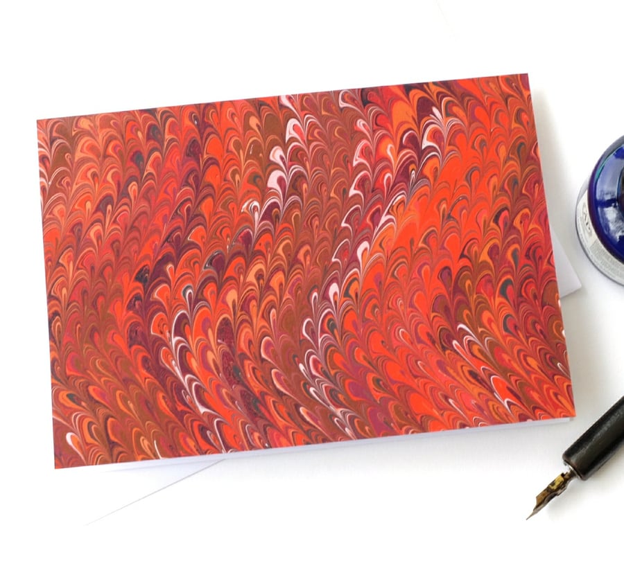 Pretty marbled paper art greetings card pattern American pattern