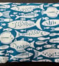Small zipped purse - white fish on mid blue - Image 4