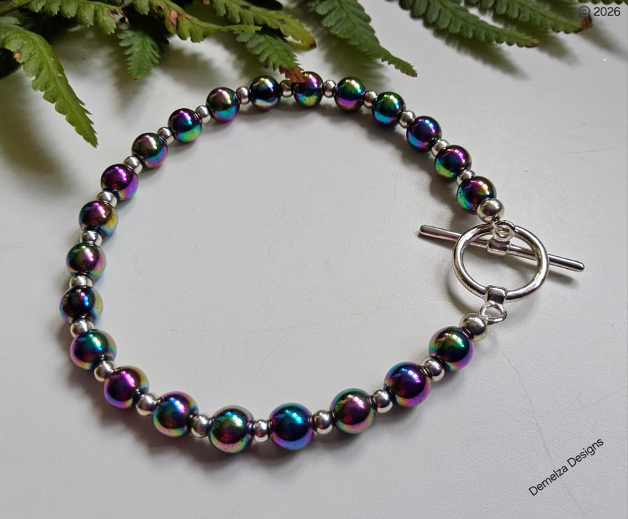 Designer Rainbow Heamotite Bracelet 