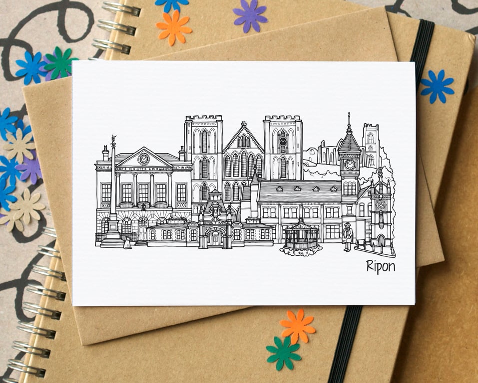 Ripon Skyline Greetings Card