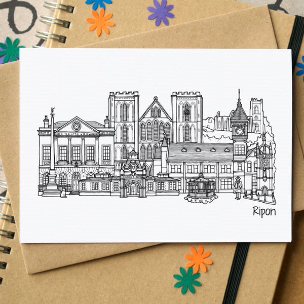 Ripon Skyline Greetings Card