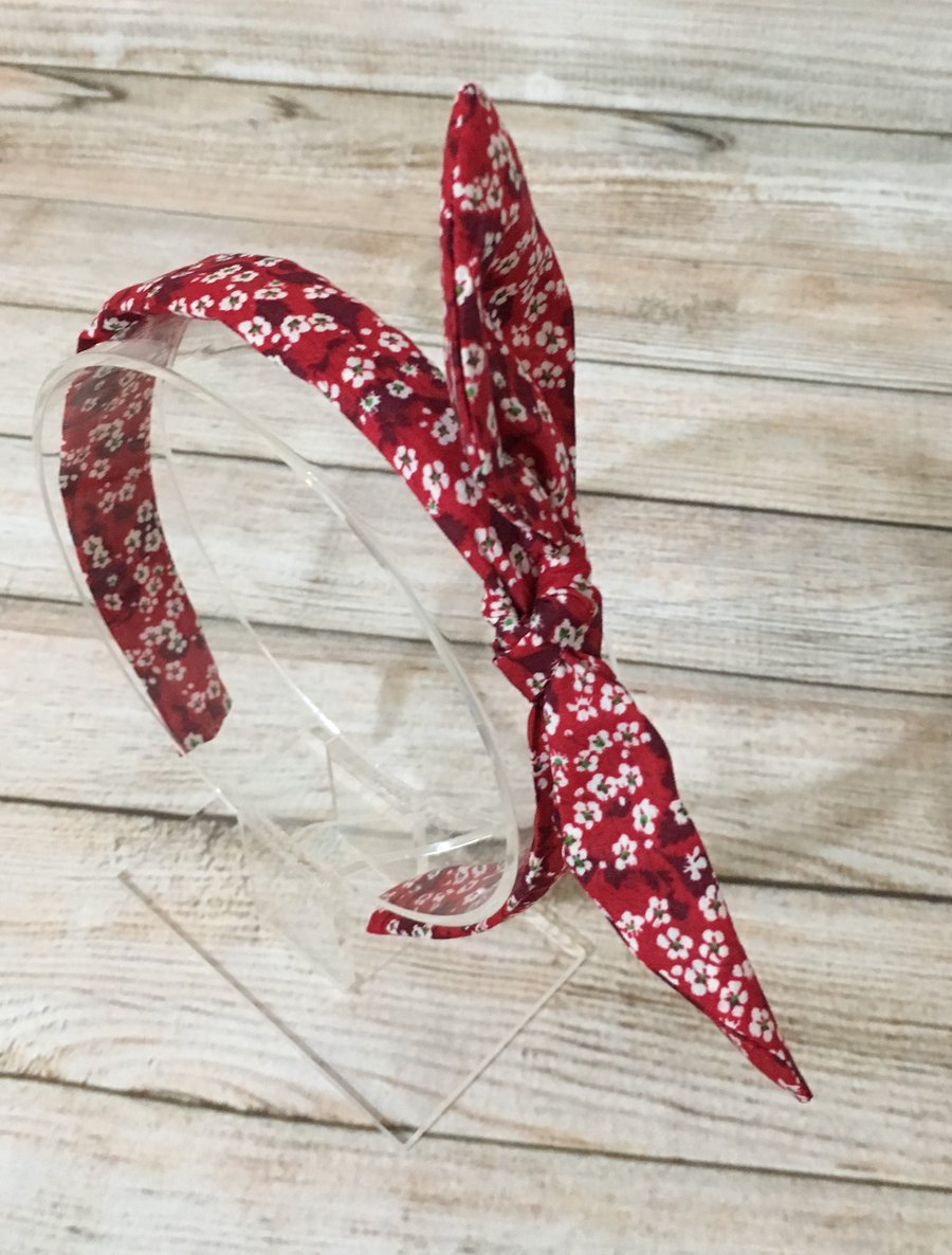 Fabric Headband featuring Liberty of London Red Ditzy Floral