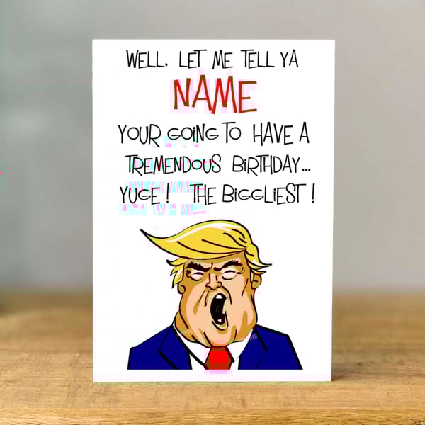 Personalised Trump Birthday Card,