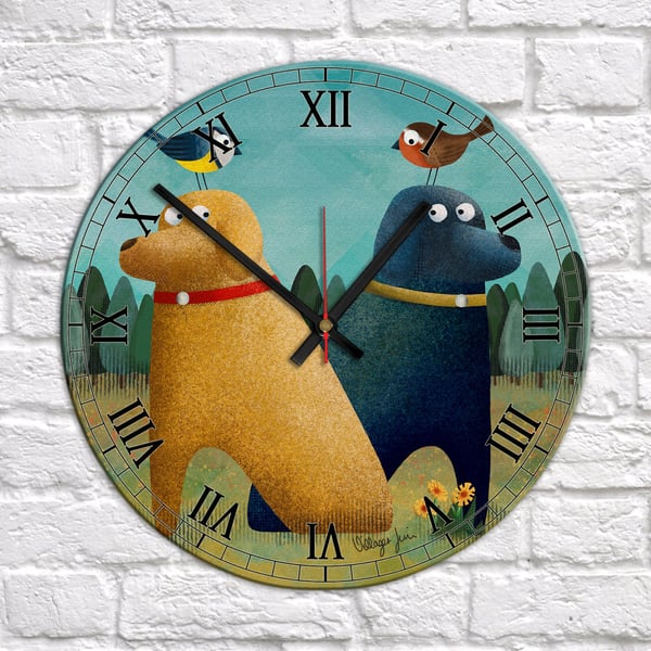 Sitting in Jims Garden - Labradorable Art Clock