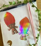 Holographic 90s Retro Red Hair Toy - Vintage Novelty Vinyl Sticker - Image 5