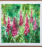 Foxgloves and Ferns original watercolour painting 