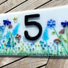 House sign , number with bespoke meadows design 