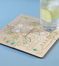 Wooden Jigsaw Geometric Spring Folk Art Coasters - Set of 4 - Image 2