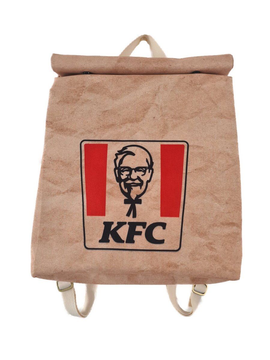 KFC Style Backpack - Waterproof Rucksack School Bag - Recycled Polyester - Funny