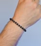Bracelet lava Bead and sterling silver stretch handmade - Image 1