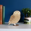  Standing Wooden Little Owl Decoration Ornament - Hand Painted
