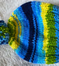 Blue eyed baby hat, hand-knitted - Image 2