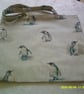 Penguins on Beige Fabric Bag