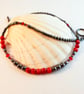 Hematite & Red Bamboo Coral necklace with Swarovski Crystals - Handmade In Devon - Image 3