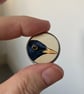 Miniature Blackbird Pin Badge - 1" Silver Metal Brooch - Justine Williams Art - Image 2