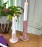 Handmade Ceramic Candlestick: Pink & Lemon Glazed Stoneware - Image 6