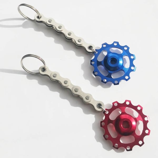 Bicycle Keyrings Made from Bicycle Chain and Parts Great for Mountain Bike Rider