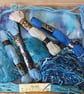 Textile Embroidery Collage Kit Blues
