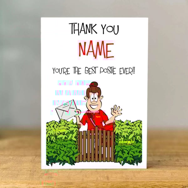 Personalised Postwoman Thank You Card, Royal Mail Retirement Gift work colleague