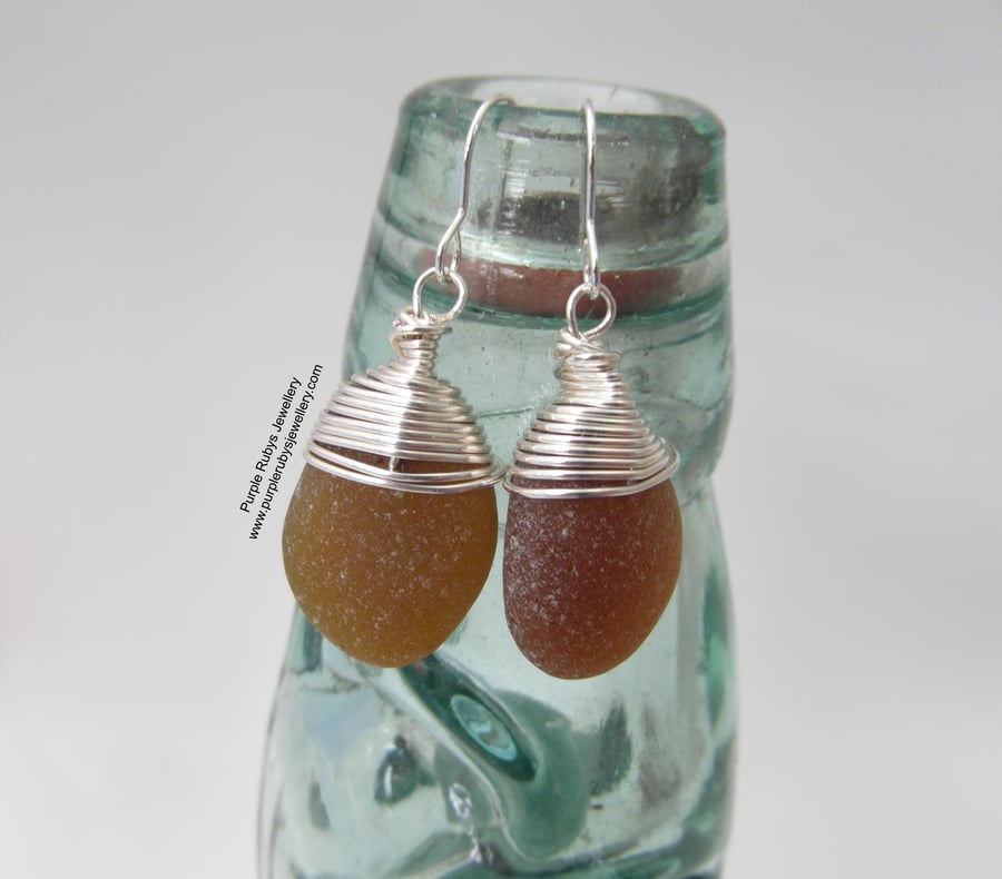 Mermaid hot sale glass earrings