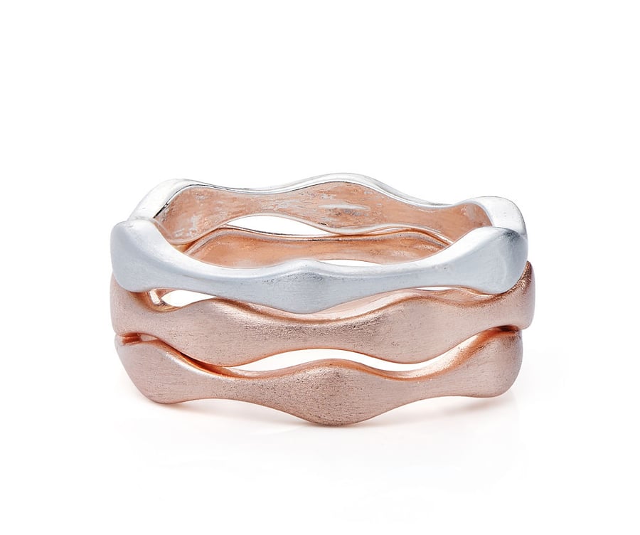  Rose Gold, Gold and Silver Plate Stacking Rings