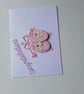New baby card. Baby twins card.  Card for twin girls. Ref 012.  - Image 9