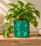 Metallic Green Planter - Inbuilt Drainage – Handmade Statement Plant Pot