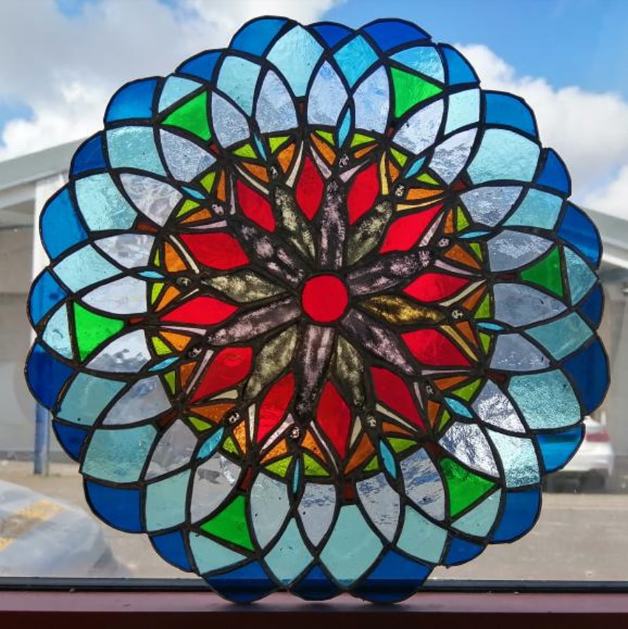 Connections stained Glass Hanging Panel