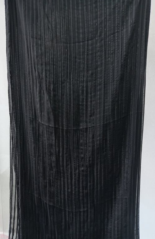 Black Lurex Stripe Floaty Sheer Chiffon 3 meter Piece 
