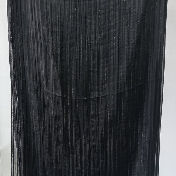 Black Lurex Stripe Floaty Sheer Chiffon 3 meter Piece 
