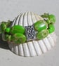Green Sea Sediment Jasper & Peridot Gemstone Beaded Bracelet "Gigha"