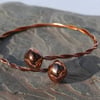 Copper torc bangle bracelet,   B49