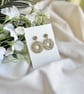 Gold Glitter Hoop Earrings - Acrylic - Image 4