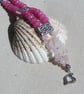 Pink Morganite & Rose Quartz Gemstone Beaded Bracelet "Wild Rose" - Image 6