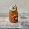 Handmade ginger cat vase