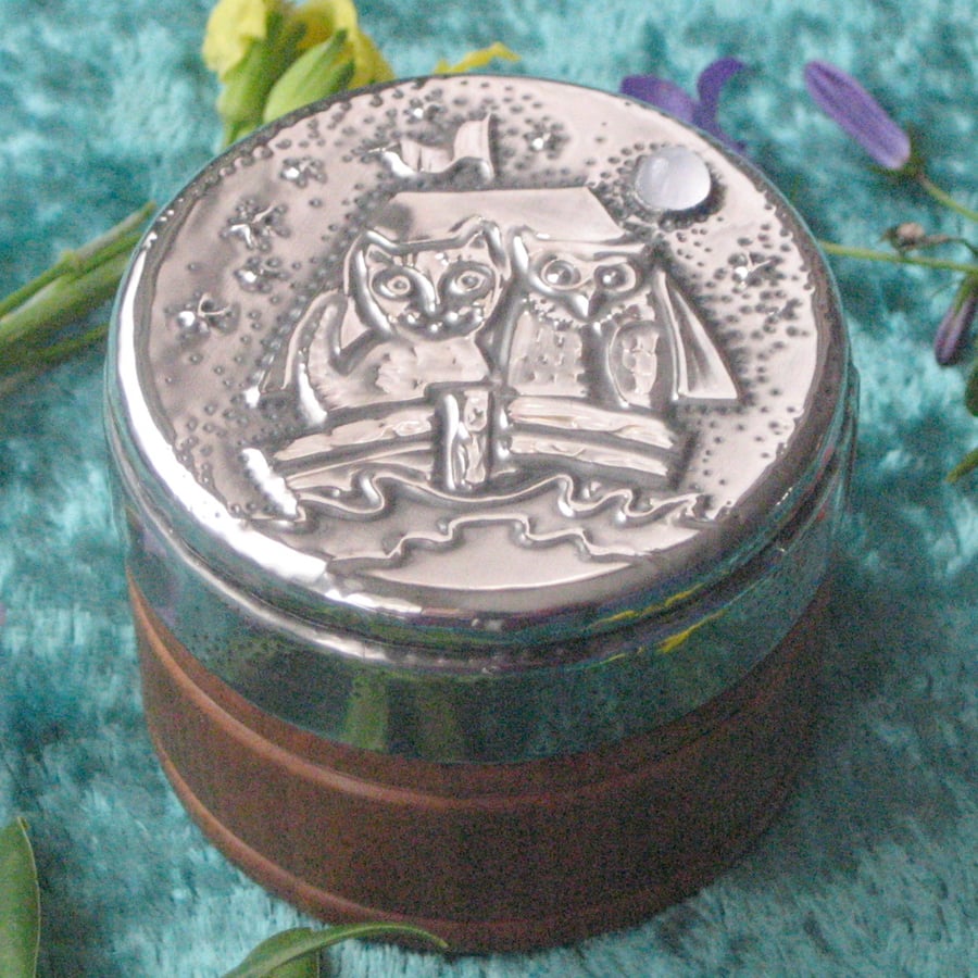 The Owl and the Pussycat Box in Silver Pewter