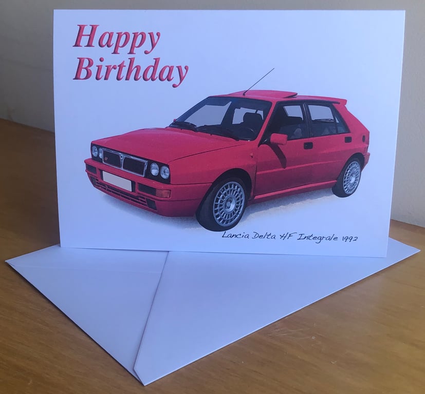 Lancia Delta HF Integrale 1992 - Birthday, Anniversary, Retirement or Plain Card