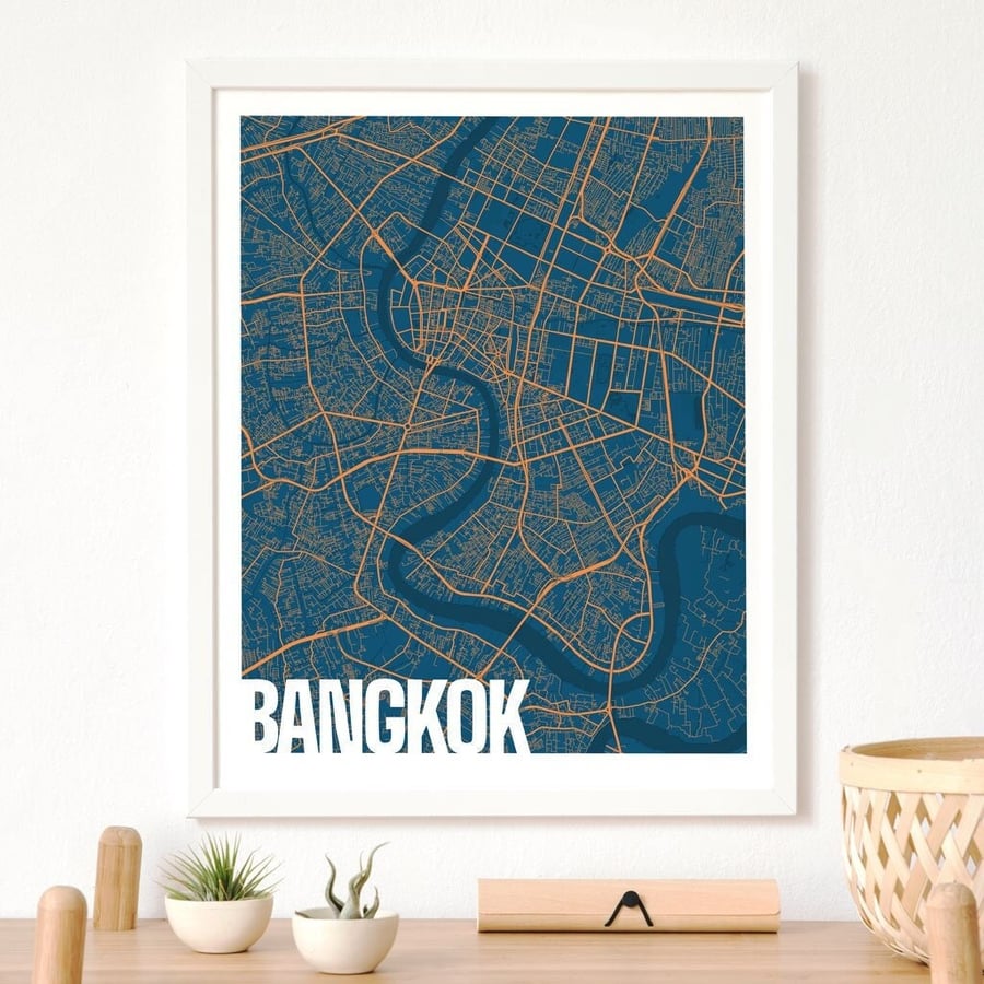 Maps Of Asia Giclee Fine Art Print, Wall Art Print, Map Print (Unframed) 