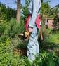 Gardeners Utility Belt Apron with Harvesting Pouch. Gift for Gardeners. Red 