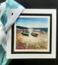 One-Off Blank Greetings Card Of Fishing Boats On A Beach. Any Occasion Notelet - Image 9