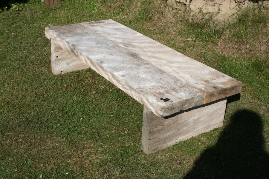 Reclaimed Oak Coffee Table, Oak Garden Table,Oak garden seat, Oak Garden Bench 