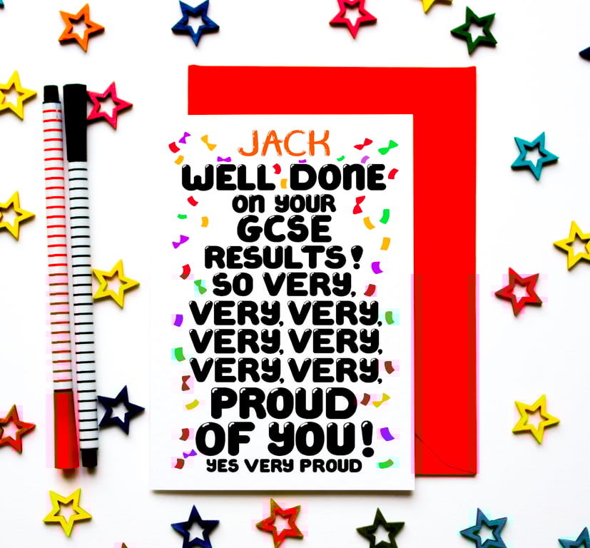 Personalised Congratulations On Passing Your GCSE Exams Card, So Proud Of You