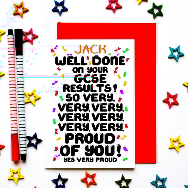 Personalised Congratulations On Passing Your GCSE Exams Card, So Proud Of You