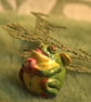 Fairy Frog with Rose Necklace