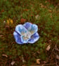 Handmade Felted Wool Flower Brooch – Blue Floral Design - Image 2