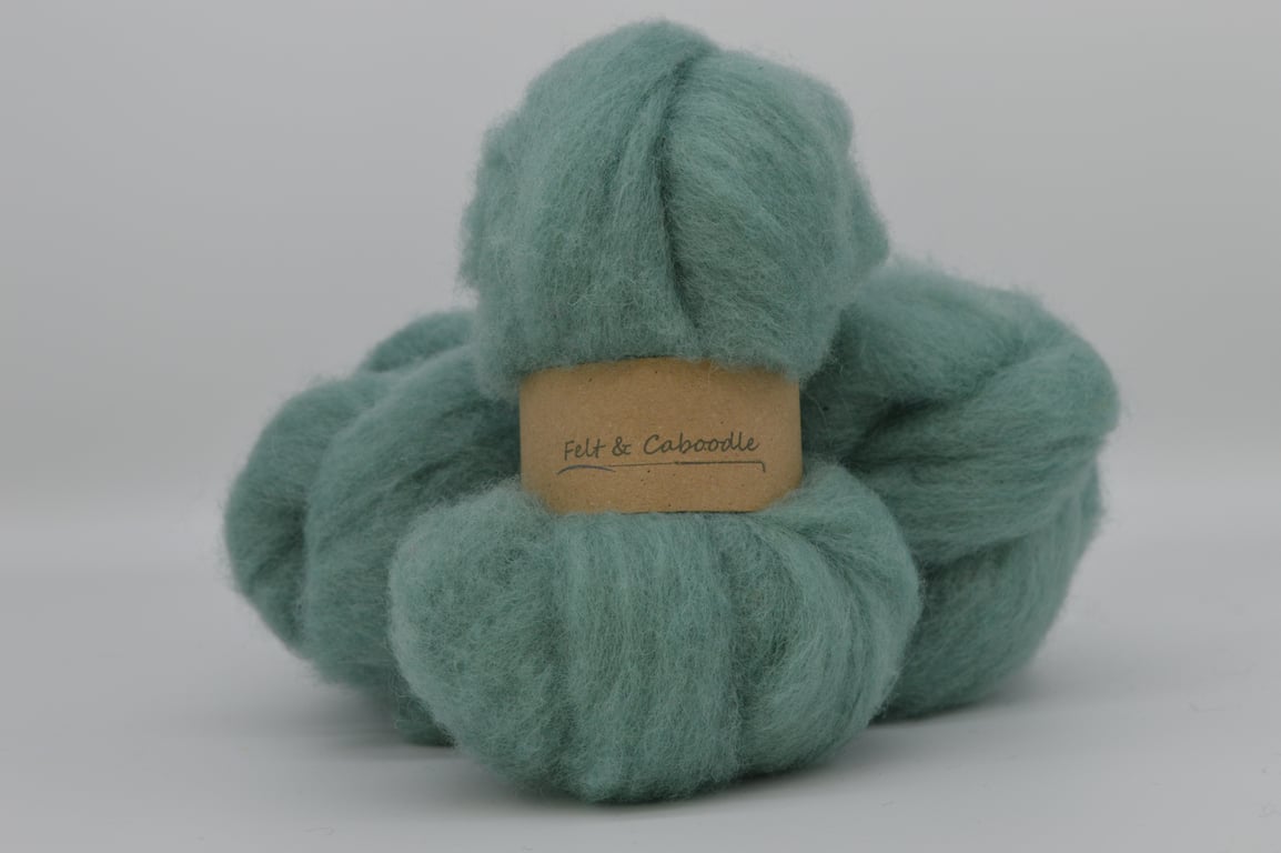 Duck egg Carded Corriedale wool fibre
