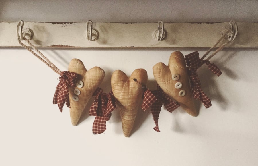 Vintage heart garland